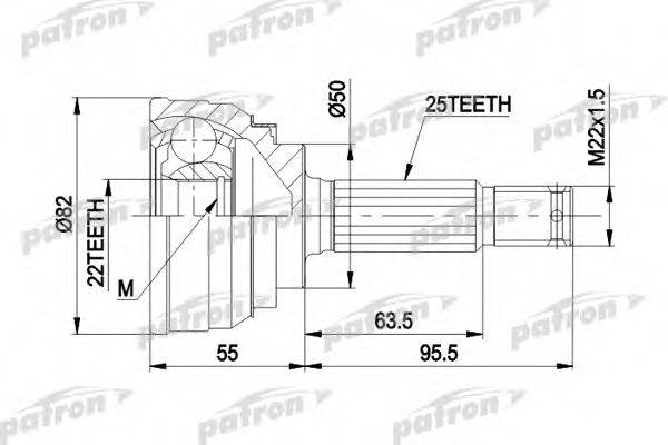 PATRON PCV1026 Шарнірний комплект, приводний вал