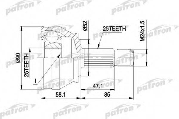 PATRON PCV1032 Шарнірний комплект, приводний вал
