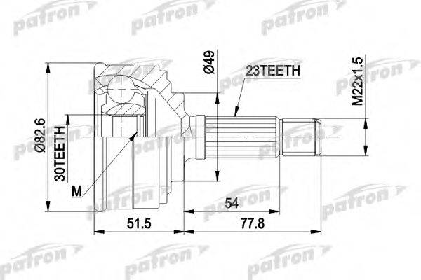 PATRON PCV1044 Шарнірний комплект, приводний вал