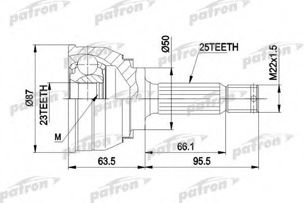 PATRON PCV1048 Шарнірний комплект, приводний вал