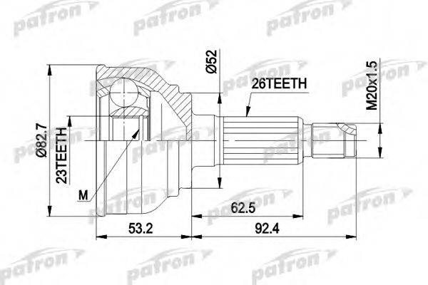 PATRON PCV1069 Шарнірний комплект, приводний вал