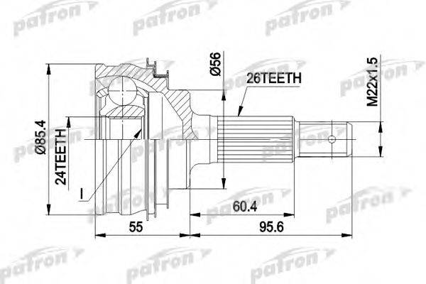PATRON PCV1070 Шарнірний комплект, приводний вал