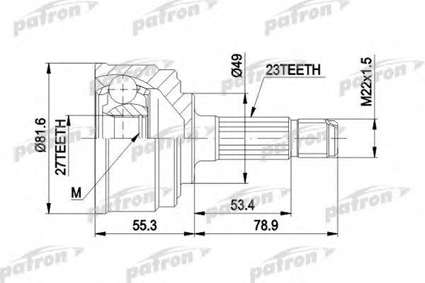 PATRON PCV1086 Шарнірний комплект, приводний вал