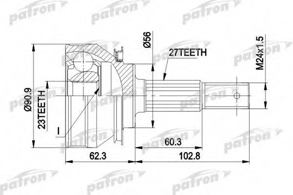 PATRON PCV1098 Шарнірний комплект, приводний вал