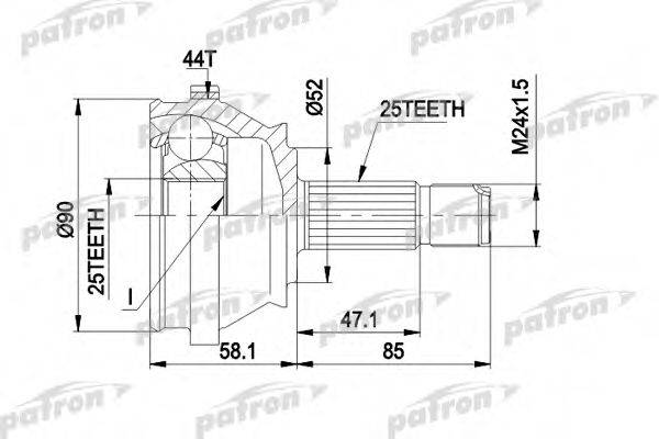 PATRON PCV1110 Шарнірний комплект, приводний вал