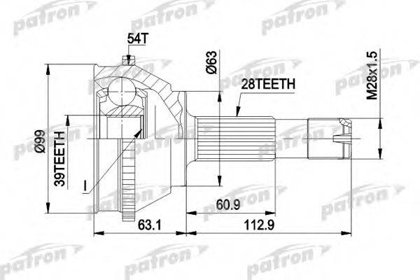 PATRON PCV1120 Шарнірний комплект, приводний вал