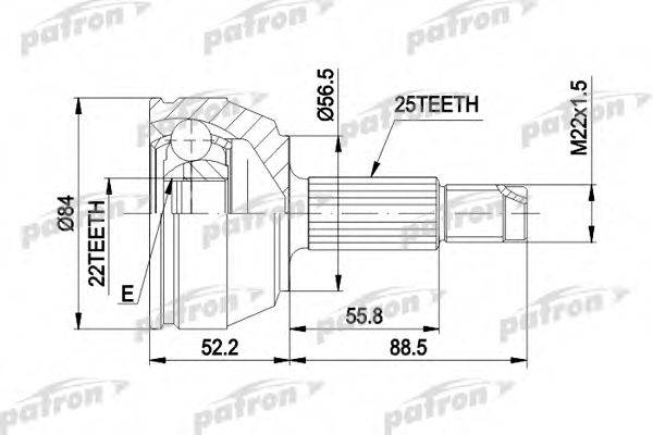 PATRON PCV1125 Шарнірний комплект, приводний вал