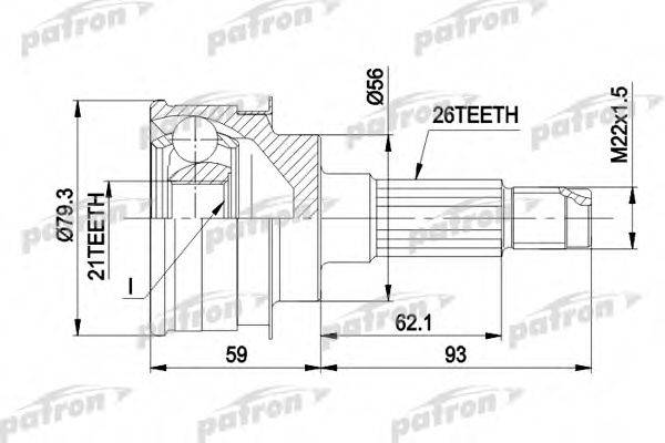 PATRON PCV1137 Шарнірний комплект, приводний вал