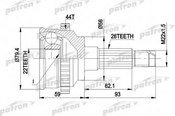 PATRON PCV1141 Шарнірний комплект, приводний вал