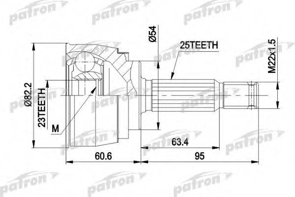 PATRON PCV1147 Шарнірний комплект, приводний вал