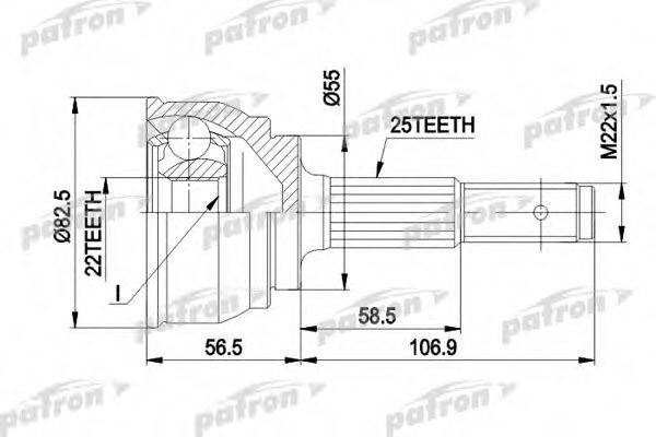 PATRON PCV1163 Шарнірний комплект, приводний вал