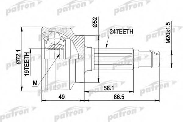 PATRON PCV1171 Шарнірний комплект, приводний вал