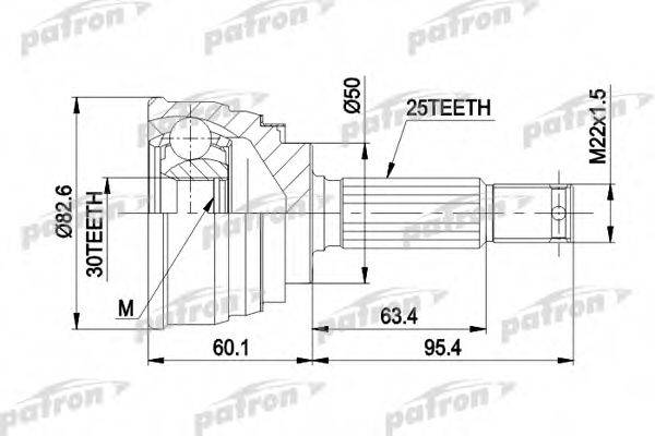 PATRON PCV1191 Шарнірний комплект, приводний вал