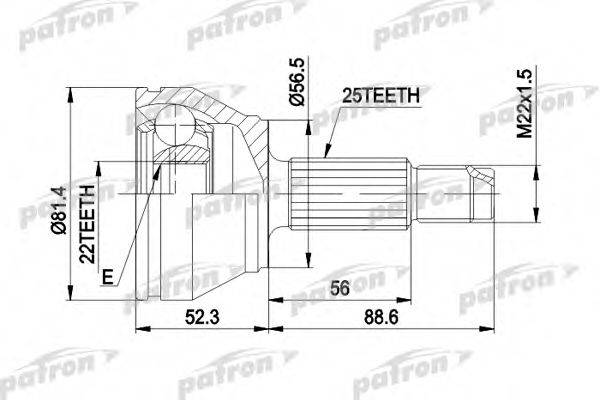 PATRON PCV1192 Шарнірний комплект, приводний вал