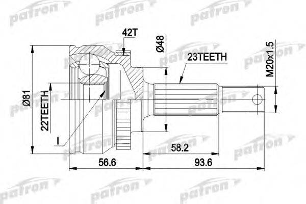 PATRON PCV1193 Шарнірний комплект, приводний вал