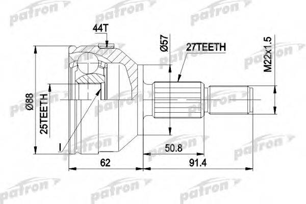 PATRON PCV1200 Шарнірний комплект, приводний вал