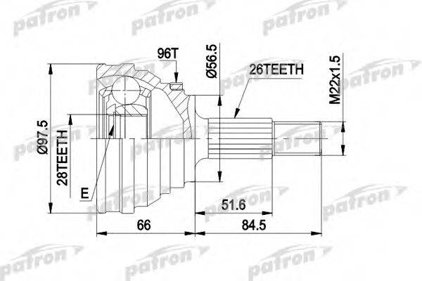 PATRON PCV1203 Шарнірний комплект, приводний вал