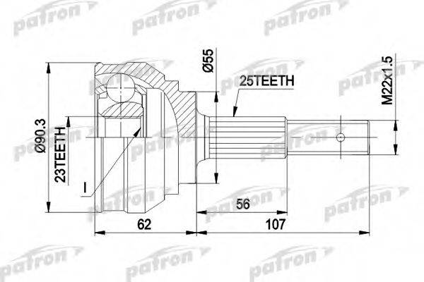 PATRON PCV1248 Шарнірний комплект, приводний вал