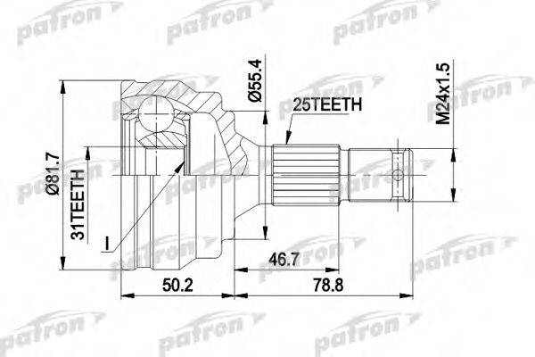 PATRON PCV1259 Шарнірний комплект, приводний вал
