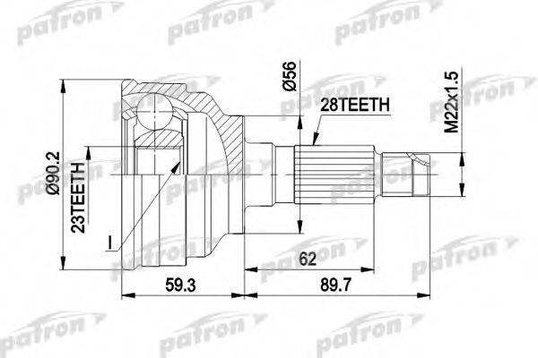 PATRON PCV1268 Шарнірний комплект, приводний вал