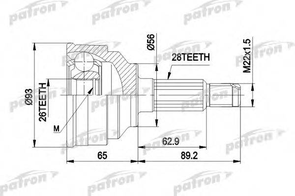 PATRON PCV1291 Шарнірний комплект, приводний вал