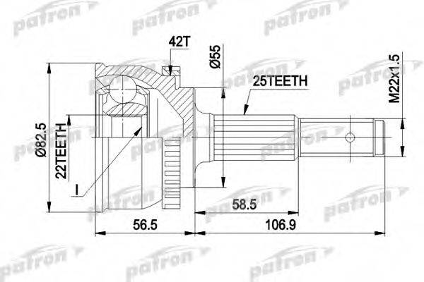 PATRON PCV1293 Шарнірний комплект, приводний вал