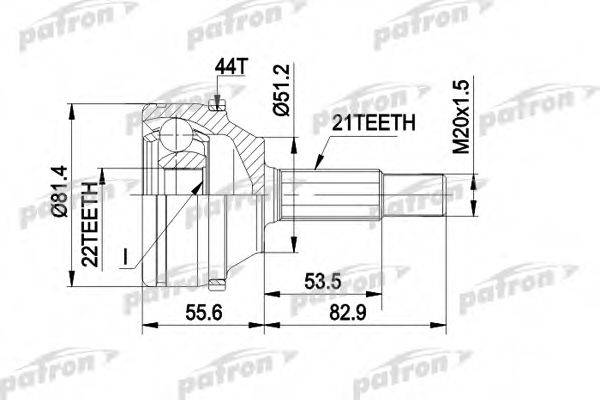 PATRON PCV1310 Шарнірний комплект, приводний вал