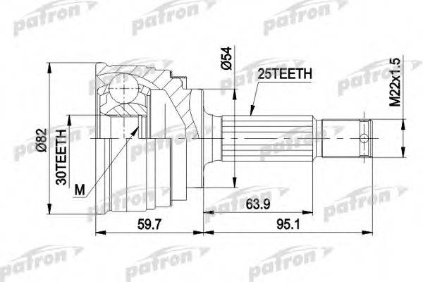 PATRON PCV1329 Шарнірний комплект, приводний вал