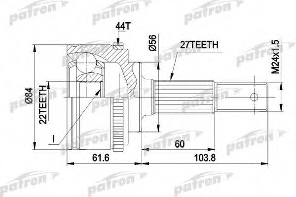 PATRON PCV1348 Шарнірний комплект, приводний вал