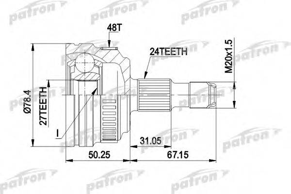 PATRON PCV1367 Шарнірний комплект, приводний вал