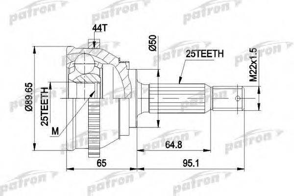 PATRON PCV1370 Шарнірний комплект, приводний вал