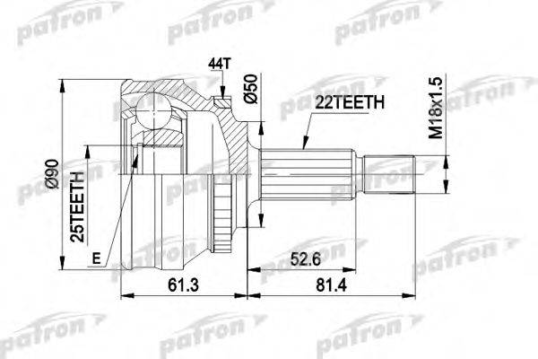 PATRON PCV1376 Шарнірний комплект, приводний вал