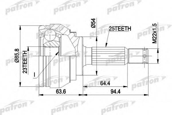 PATRON PCV1404 Шарнірний комплект, приводний вал