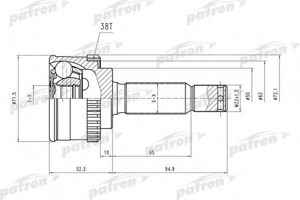 PATRON PCV1406 Шарнірний комплект, приводний вал