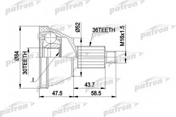 PATRON PCV1413 Шарнірний комплект, приводний вал