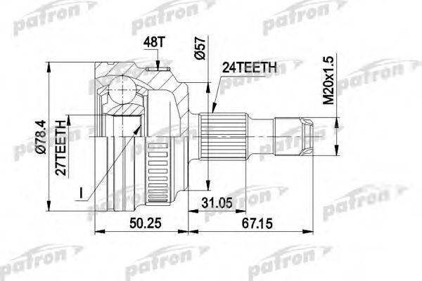 PATRON PCV1434 Шарнірний комплект, приводний вал