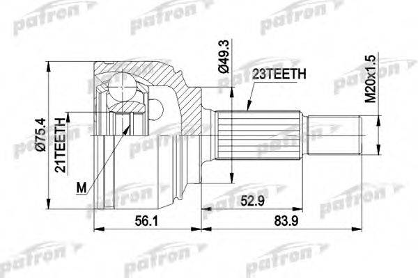 PATRON PCV1442 Шарнірний комплект, приводний вал
