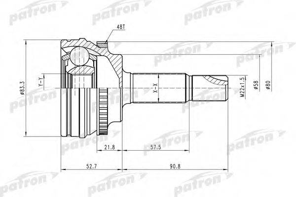 PATRON PCV1450 Шарнірний комплект, приводний вал