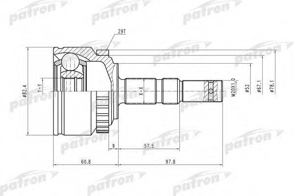 PATRON PCV1451 Шарнірний комплект, приводний вал