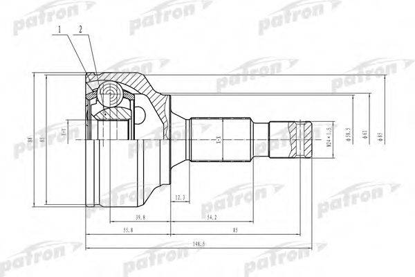 PATRON PCV1469 Шарнірний комплект, приводний вал