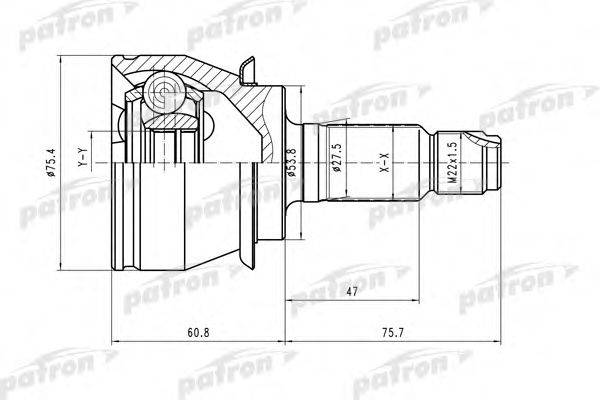 PATRON PCV1480 Шарнірний комплект, приводний вал