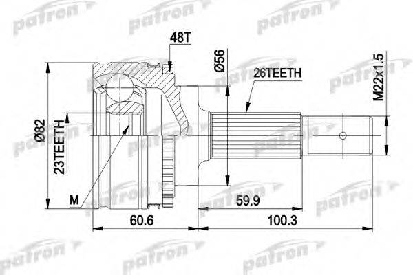PATRON PCV1483 Шарнірний комплект, приводний вал
