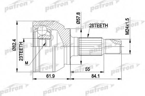 PATRON PCV1514 Шарнірний комплект, приводний вал
