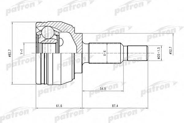 PATRON PCV1519 Шарнірний комплект, приводний вал
