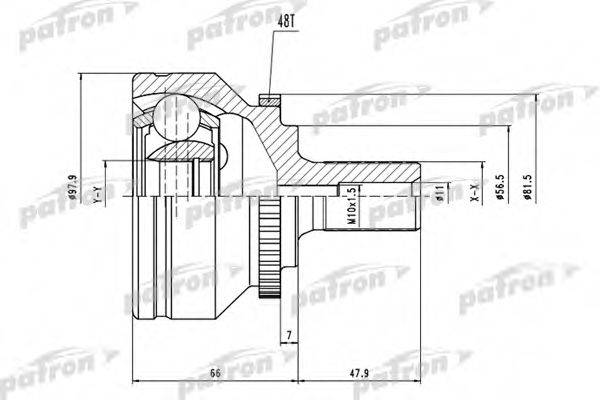 PATRON PCV1538 Шарнірний комплект, приводний вал