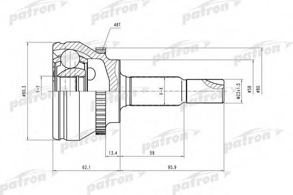 PATRON PCV1544 Шарнірний комплект, приводний вал
