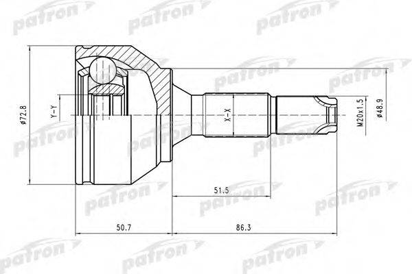 PATRON PCV1561 Шарнірний комплект, приводний вал