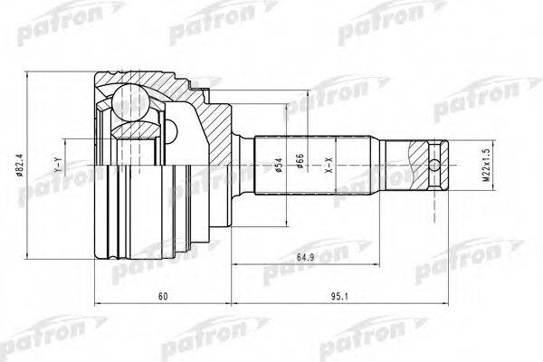 PATRON PCV2023 Шарнірний комплект, приводний вал