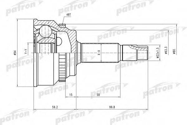 PATRON PCV2175 Шарнірний комплект, приводний вал