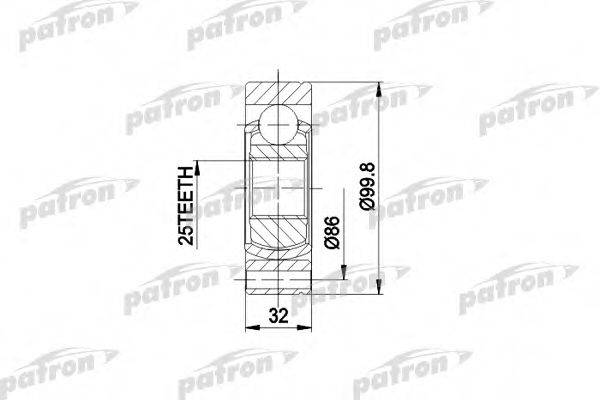 PATRON PCV3002 Шарнірний комплект, приводний вал